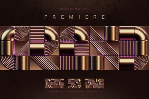 Premiere Grand: A Sophisticated 3D Golden Typeface for Luxury Branding